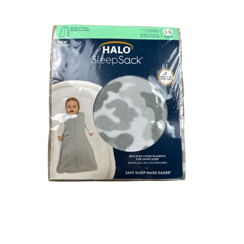 Halo SleepSack Micro‎ Fleece Large 12-18 Months Sand + Stone Gray NWT Camo
